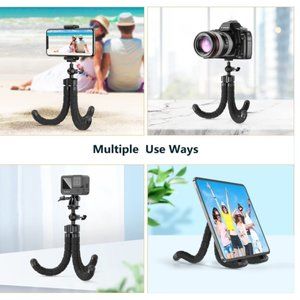 SKYBD Phone Tripod, Portable and Flexible Tripod with Wireless Remote and Clip,